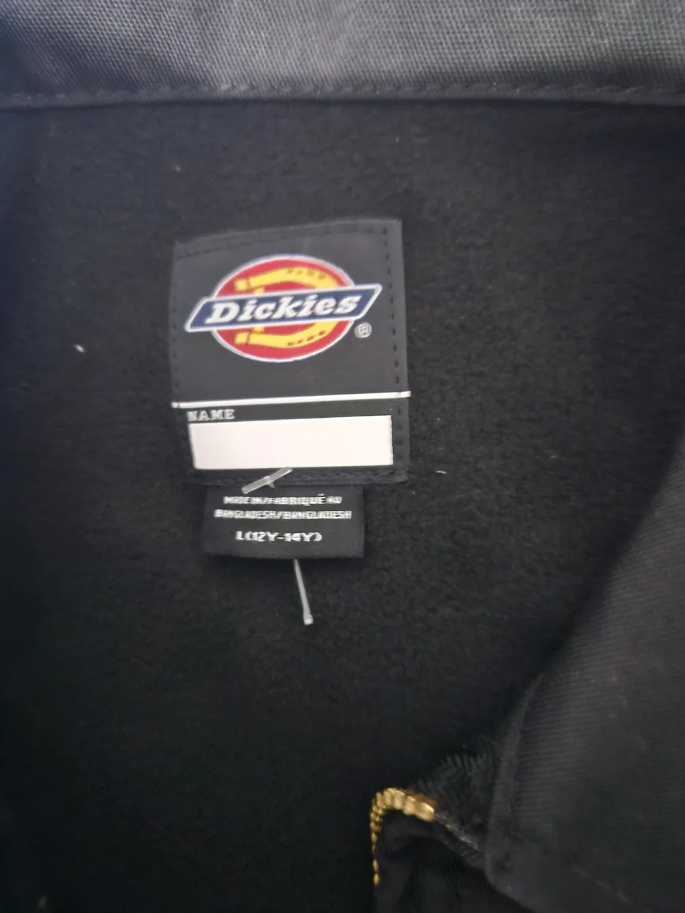 Dickies Black Kids Raincoat with Gold Zipper